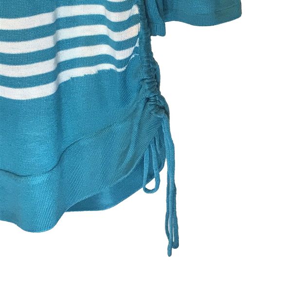 Ashley Stewart Women’s Turquoise Lightweight Sweater Ruching Plus Size 18/20 NEW - Picture 7 of 9